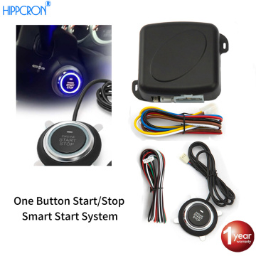 Hippcron Car Remote Engine Starters Button Alarm System Kit Door Lock Keyless Entry System Central Locking
