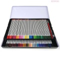 48/72Colors Watercolor Pencil Water Soluble Colored Pencils Iron box with brush pen for Artist Drawing Children School Supplies