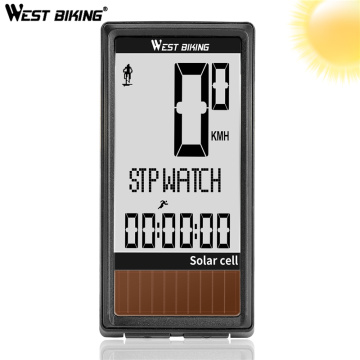 WEST BIKING Bicycle Computer Wireless Cycle Computer Solar Powered 5 Languages Wireless Bike Odometer Stopwatch Speedometer