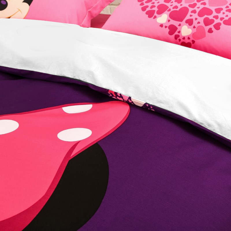 Minnie Mouse Bedding set Disney Kids Girls Duvet Cover Pillowcases Twin Full Queen King Size Cartoon bedlinen Dropshipping