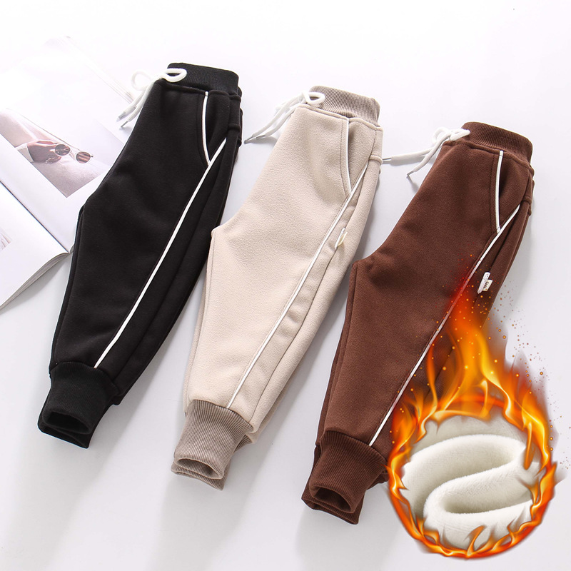 2-8 Years Age Kids Clothes Winter Sweat Pants Boys Girls Casual Loose Sports Pants Children Thick Trousers Baby Girl Warm Pants