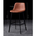 Nordic Leisure Wrought Iron High Bar Stool Cafe Back Metal Bar Chair Home Industrial Style Bar Stools Restaurant Dining Chair
