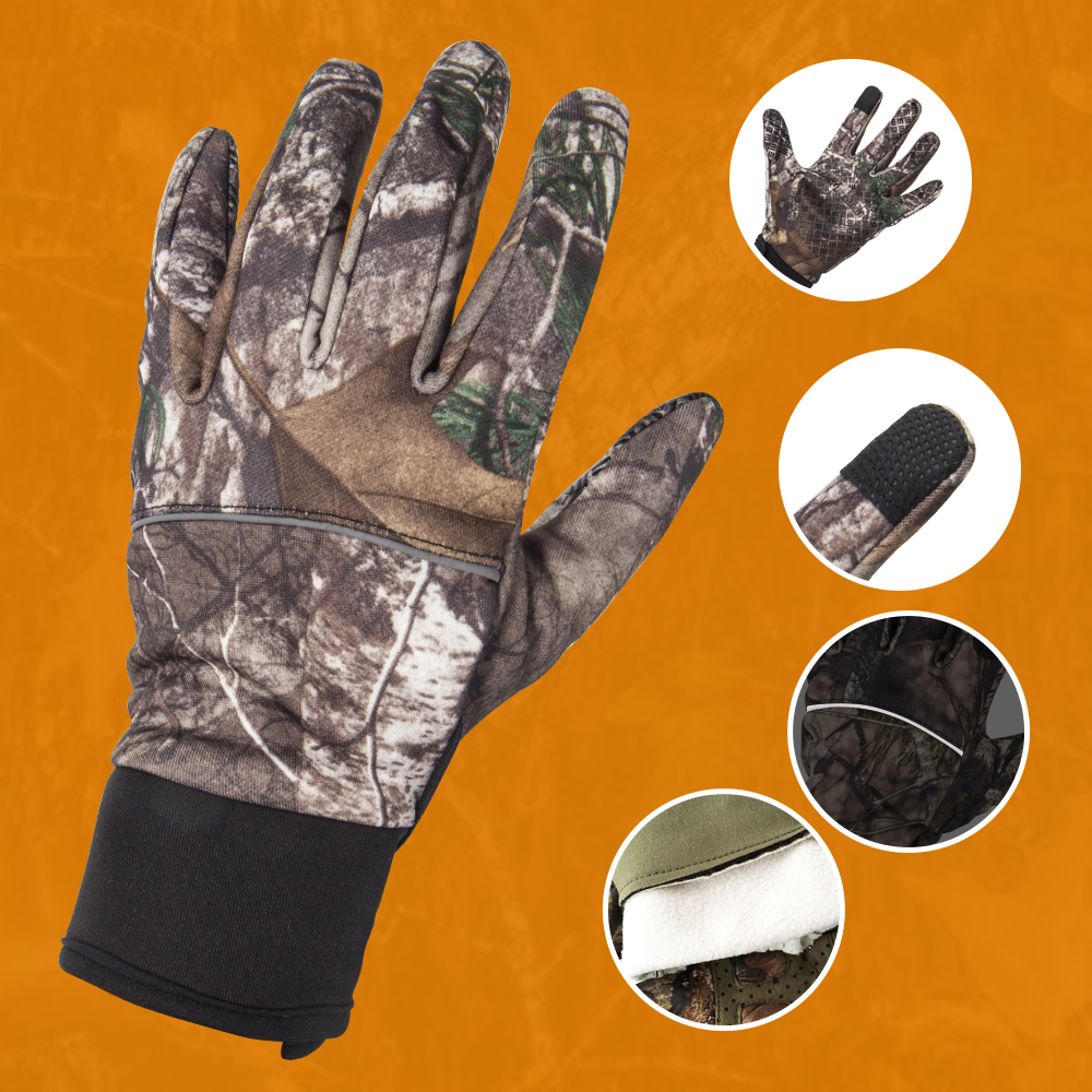 Touchscreen Camouflage Fishing Gloves Camping Hunting Gloves Anti-Slip 2 Fingers Cut Cycling Half Finger Camo Fishing Gloves