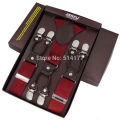 New Men's suspenders casual 6 clips braces leather suspensorio Adjustable Belt Strap bretelles ligas Tirantes 3.5*115cm 7 colors
