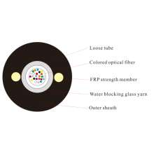 fiber optic outdoor cable 24 fibers SM G657A1 loose tube with FRP GYFXTY