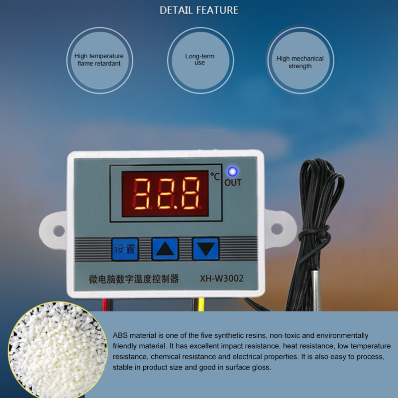 Intelligent Led Digital Microcomputer Temperature Controller XH-W3002 Mini Thermostat Switch With Water-resistant Sensor Probe