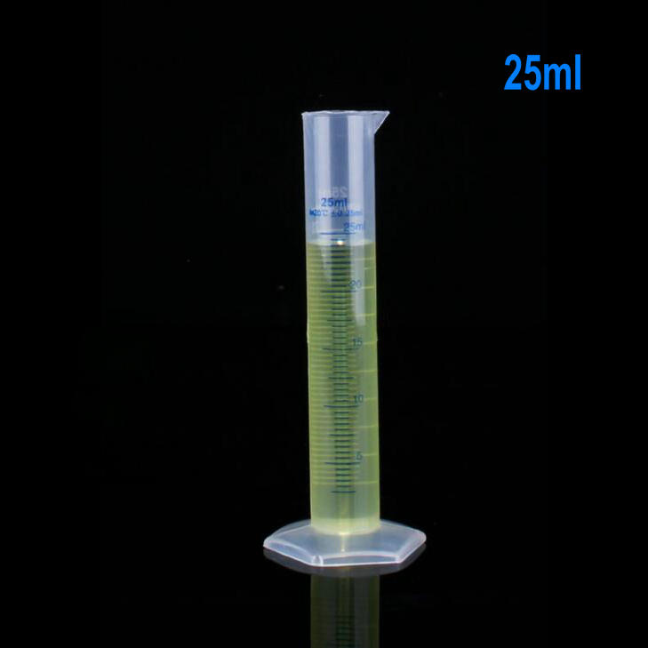 4pcs/lot 25ml Plastic Measuring Cylinder Graduated Cylinder Laboratory Test Scale line Flask Cylinder