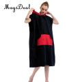 MagiDeal Newest Perfeclan Water Sports Surfing Equipment Unisex Surf Beach Hood Poncho Towel Wetsuit Changing Robe & Pocket