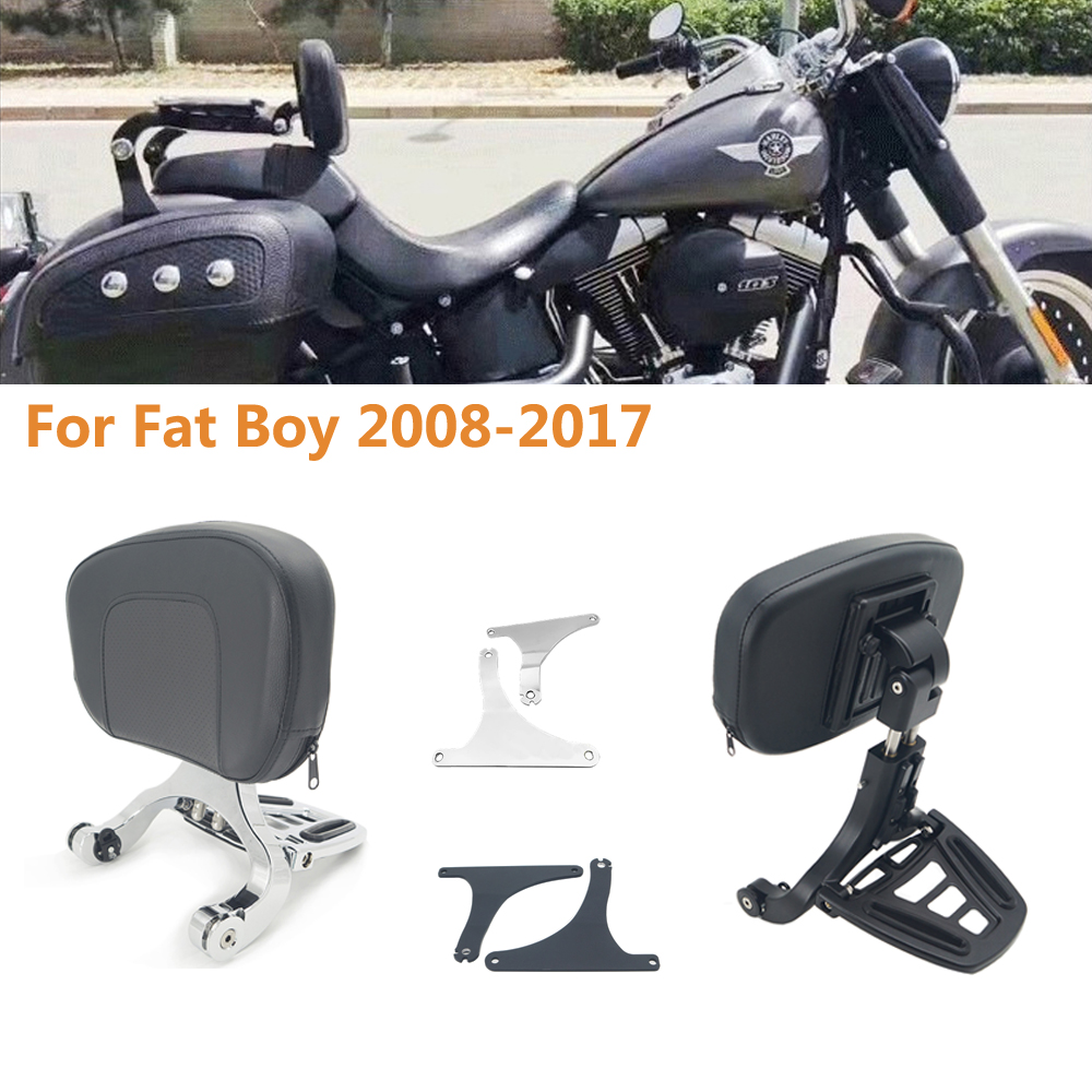 Motorcycle Multi-Purpose Driver Passenger Backrest with Folding Luggage Rack For Harley Models Fat Boy 2008-2014 2015 2016 2017