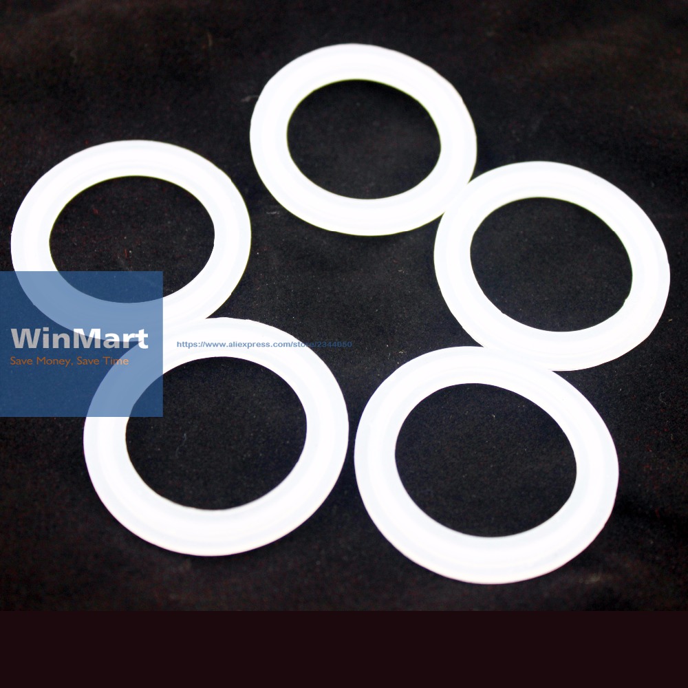 10pcs Sanitary Tri Clamp Silicone Gasket 50mm(OD)*35mm(ID) Type Ferrule Flange Sealing Gasket Ring Washer Thickness 5mm