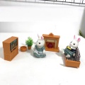 Forest animal villa mini set DIY toy simulation furniture toy girl play house toy family model children surrounding gift garden