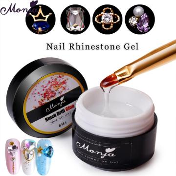 Monja 8 ml Nail Art Decoration Point Drill Glue DIY Transparent Stuck Drill Glue Adhesive Beads Rhinestone Jewelry Manicure Tool