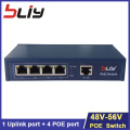 Bliy 100Mbps 5 Port 48v POE Switch Outdoor 4 RJ45 Port 1 Uplink Oem Smart Pover Over Ethernet Network Poe Module fiber Switch