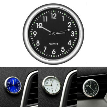 Mini Pocket Digital Luminous Quartz Analog Watch Stick-On Clock For Car Boat Bike