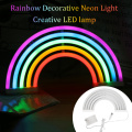 Creative Rainbow Neon Sign LED Rainbow Light Lamp For Dorm Decor Rainbow Decor Neon Lamp Wall Decor Lights Christmas Bulb Tube