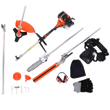 (Shipping From US ) 2 stroke 52cc 5 in 1 Petrol Hedge Trimmer Grass Strimmer Pruner Chainsaw Brush Cutter