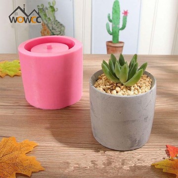 Concrete Flower Pot Mold Round Cement Pot Silicone Mold Succulent Plants Planter Vase Home Garden Decor Handmade Clay Craft