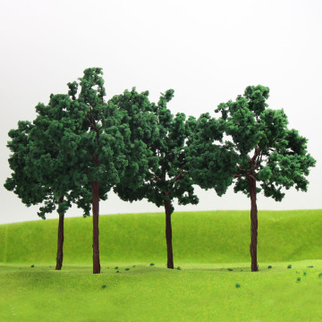 D16090 4pcs/8pcs G Scale Model Trees 1:25 Deep Green Iron Wire Trees Railway 17cm Train Layout Set