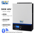 Bluetooth Solar Inverter Max 5000W 230VAC 48V 80A MPPT High PV Input 500VDC Utility Battery Charger 60A