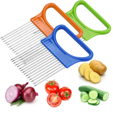 Kitchen Cutting Tools Tomato Onion Vegetables Slicer Cutting Aid Holder Guide Slicing Cutter Safe Fork Gadgets Vegetables