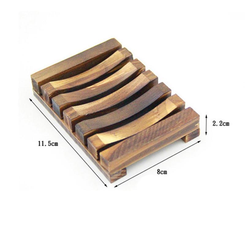 2pcs Bamboo Soap Dish Portable Storage Holder Woode Creative Wooden Natural Soap box Bamboo Tray Holder Bathroom Kitchen Holder