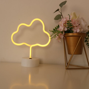 LED Neon Signs Cloud Tabletop Decorative Night Light for Kids Bedroom Battery USB Powered Home Decor Neon Light Birthday Gift