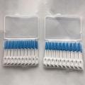 40 Transparent Boxes Interdental Brush Elastic Massage Soft Rubber Toothpick Dual Use Oral Care Cleaning