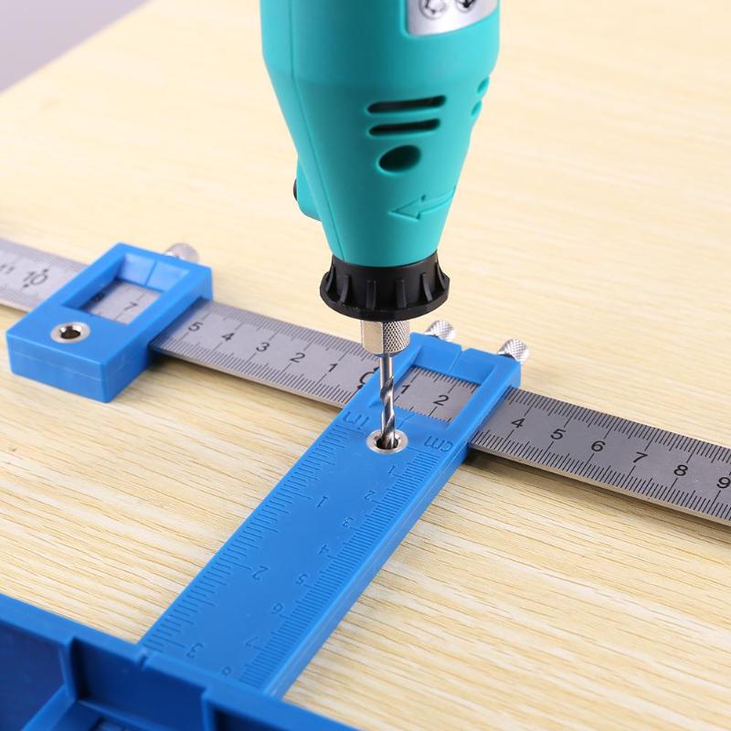 Wood Hole Punch Locator Jig Tool Center Drill Bit Guide Set Sleeve Cabinet Hardware Locator Wood Drilling Woodworking Tool