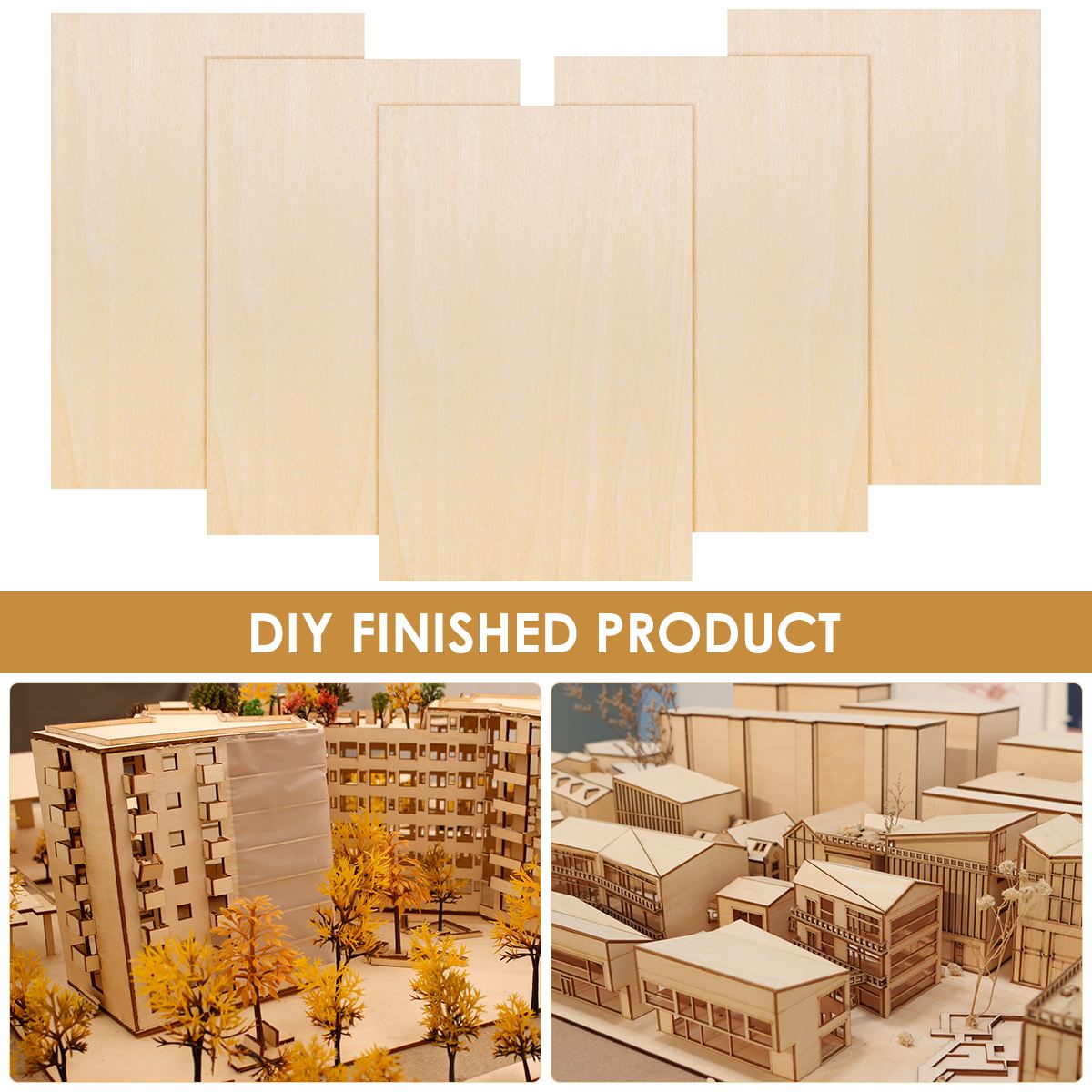 EXCEART 15PCS Basswood Craft Board Model Toys Building Carving Handicraft Educational DIY Accessories 150x100x3mm
