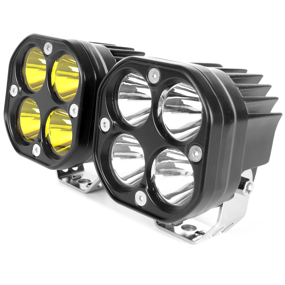 3 Inch Led Work Light Bar 12V 24V For Car Yellow Fog Lamp 4x4 Off road Motorcycle Tractors Driving Lights White Square Spotlight