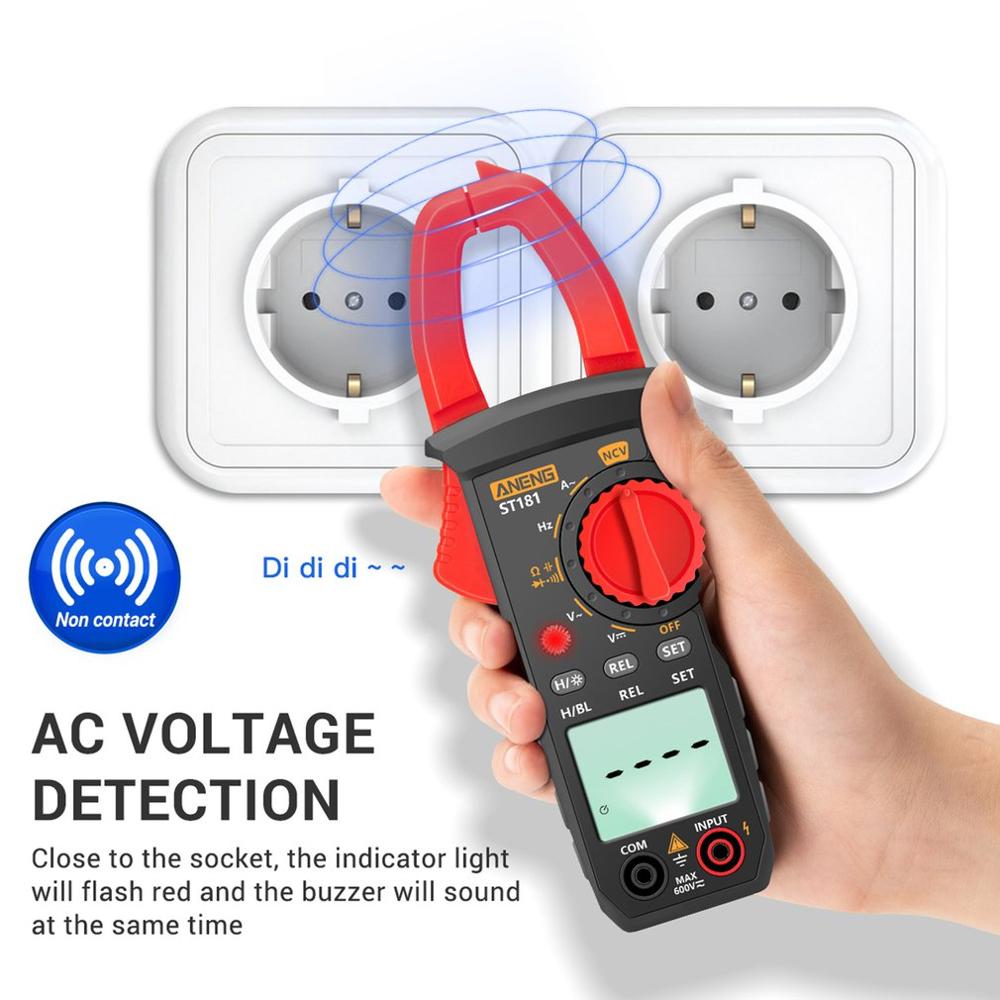 ST181 Digital Clamp Meter DC/AC Current 4000 Counts Multimeter Ammeter Voltage Tester Car Amp Hz Capacitance NCV Ohm Test