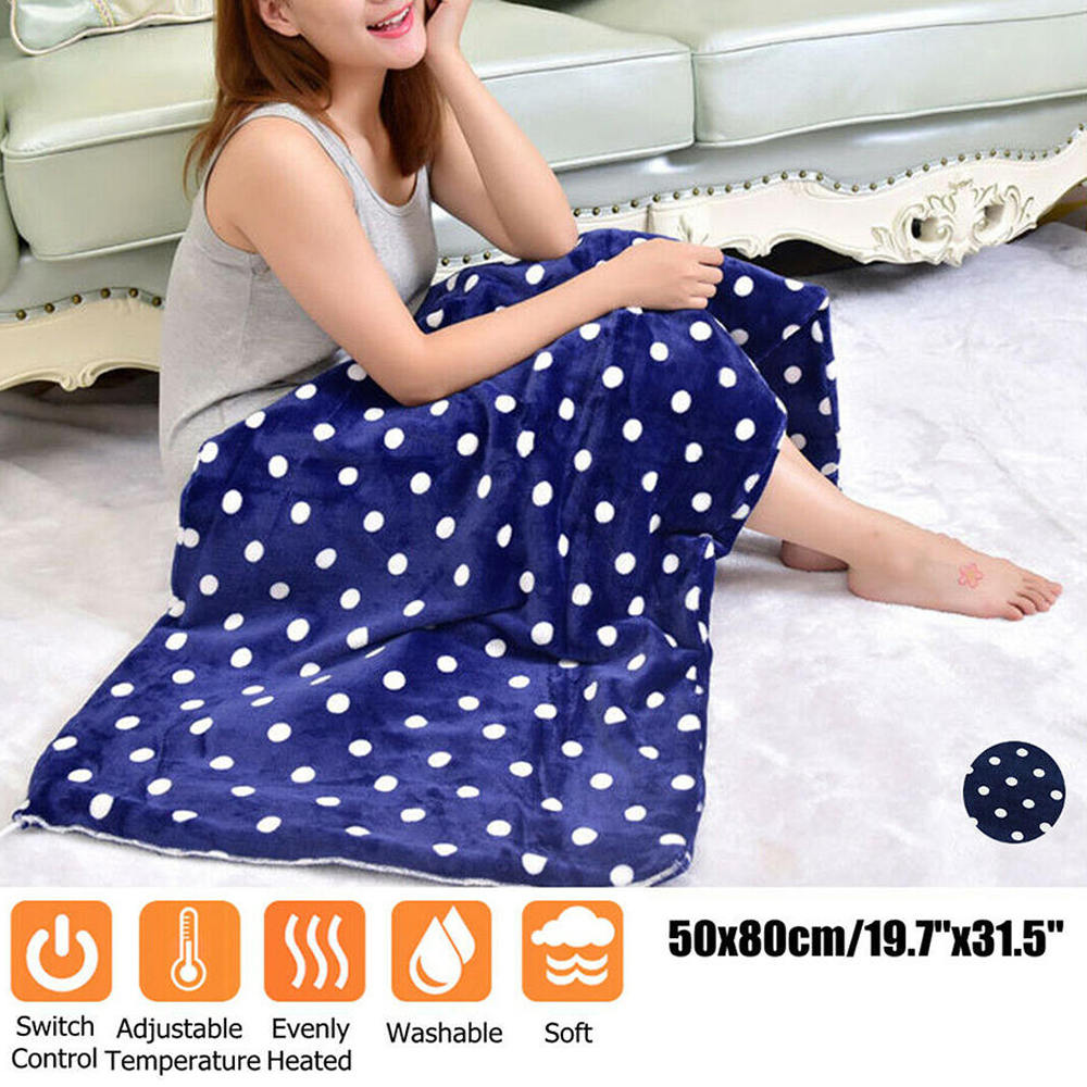220V Electric Blanket Heated Throw Flannel Soft Winter Body Warm Accessories Heated Pad Carpets 50*80cm