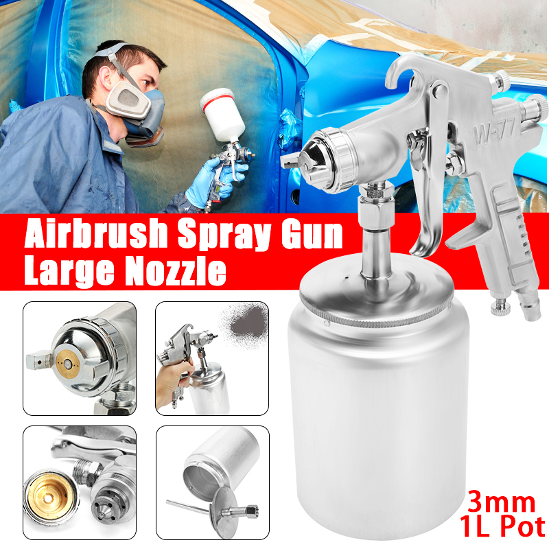 Heavy 3mm Painting Spray Gun/ Nozzle Suction Feed Paint Air Sprayer 1L Pot Handheld Electric Pressure Vacuum Spray Gun/Tool