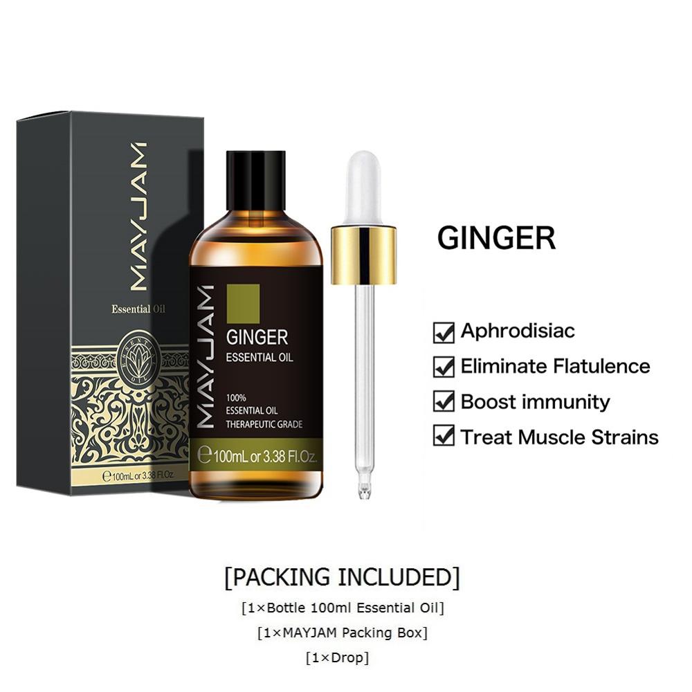 100ml Pure Natural Essential Oils Ginger Camphor Pine Neddles Myrrh Fennel Basil Cypress Thyme Juniper Body Massage Oil