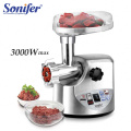 3000W Powerful Stainless Steel Electric Meat Grinders Home Sausage Stuffer Meat Mincer Heavy Duty Household Mincer Sonifer