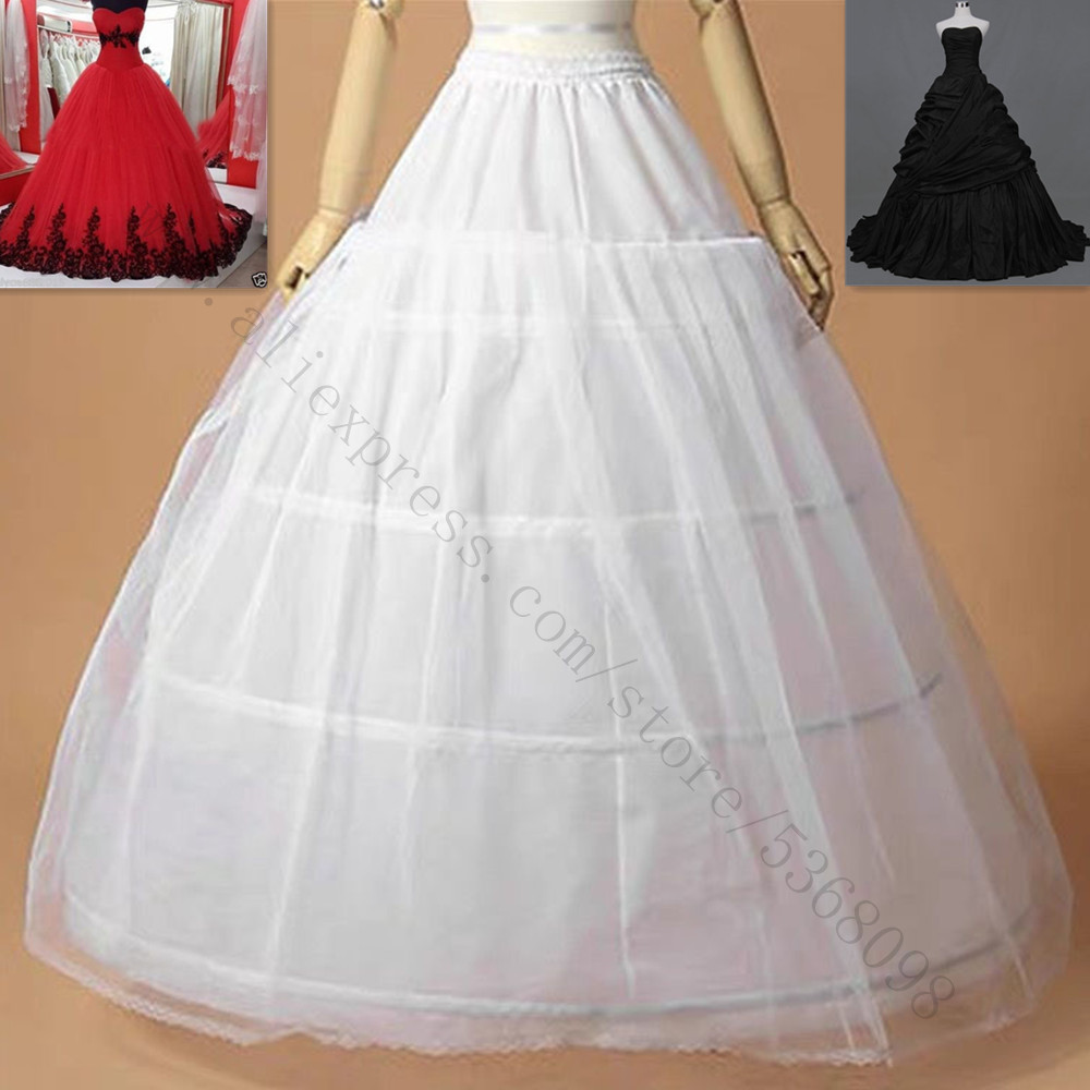 New White 3 Hoop Adjustable Size Adult dress Underskirt Wedding Crinoline Prom Dress Petticoat