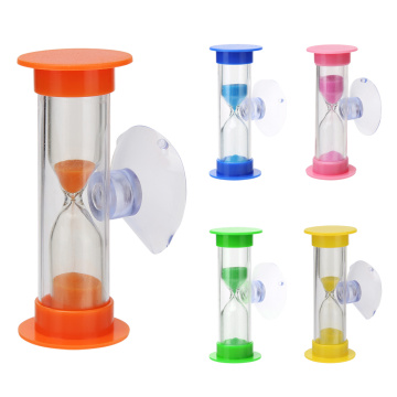 1PCS 2Min 3Min Hourglasses For Shower Timer/Teeth Brushing Timer With Suction Cup Sandglass Sand Clock TimersHome Decor 5 Colors