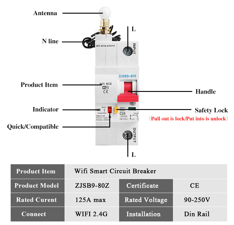 EWeLink WiFi 1P Smart Circuit Breaker for Smart Home MCB Overload Short Circuit Protection Work with Amazon Alexa Google Home