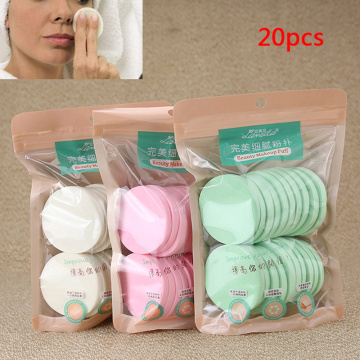 20Pcs/Pack Soft Cleansing Sponge Natural Face Wash Puff Facial Cleaning Pad Puff Women Makeup Tools Random Color