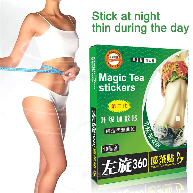 10pcs Magic Tea Slimming Navel Sticker Weight Lose Products Slim Patch Burning Fat Patches Hot Body Shaping Slimming Stickers