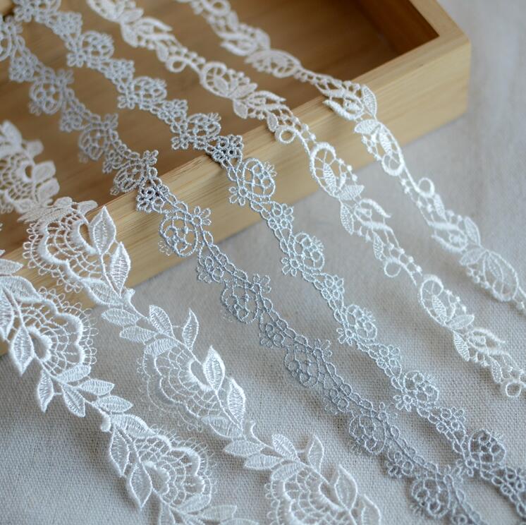 3 Meters Beautiful Lace White Grey Venice Lace Trim for Bridal Clothing Embellishing Costume Design DIY