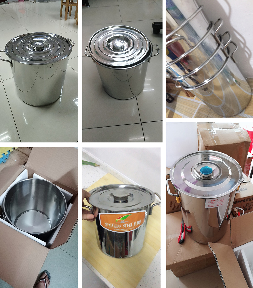 Commercial Stainless Steel Soup Bucket Milk Barrel Soup Pot Large Capacity Kitchen Restaurant Hotel Cookware Cooking Hotpot