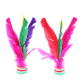 HOT 2pcs Colorful Feather Shuttlecock China Jianzi Foot Kick Hand Wheel Fancy Feather Shuttlecock Fitness Entertainment