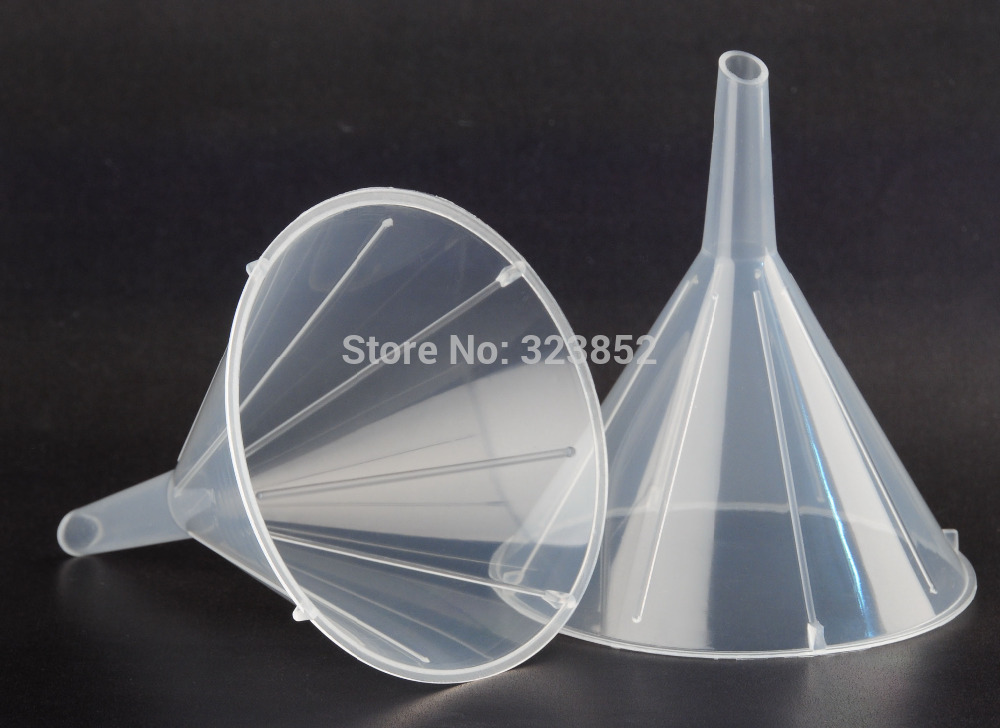 Mini Funnel Plastic Small Funnels Dia.55mm PP Short Stem Inside Dia. 4.5mm Autoclavable Pack of 25