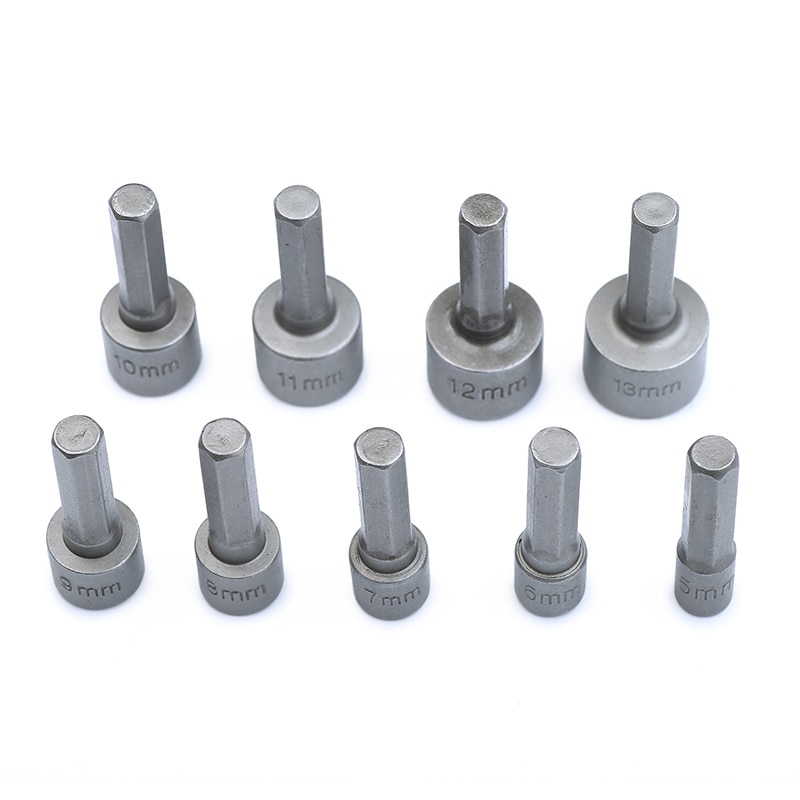 9/14 Pcs/Set Magnetic Hex Socket Sleeve Wrench Set Nozzles Nut Driver Screwdriver Accessories 5-13mm Powerful Drill Power Tools