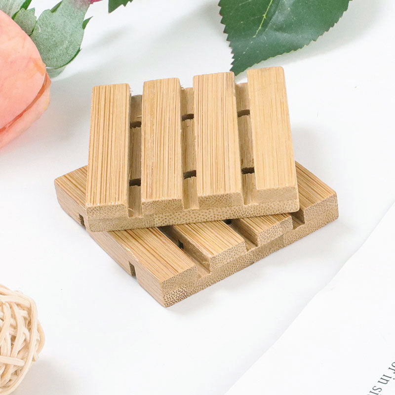 HOT Wooden Soap Dishes Bamboo Soap Tray Holder Soap Rack Plate Box Container Portable for Home Bathroom NDS