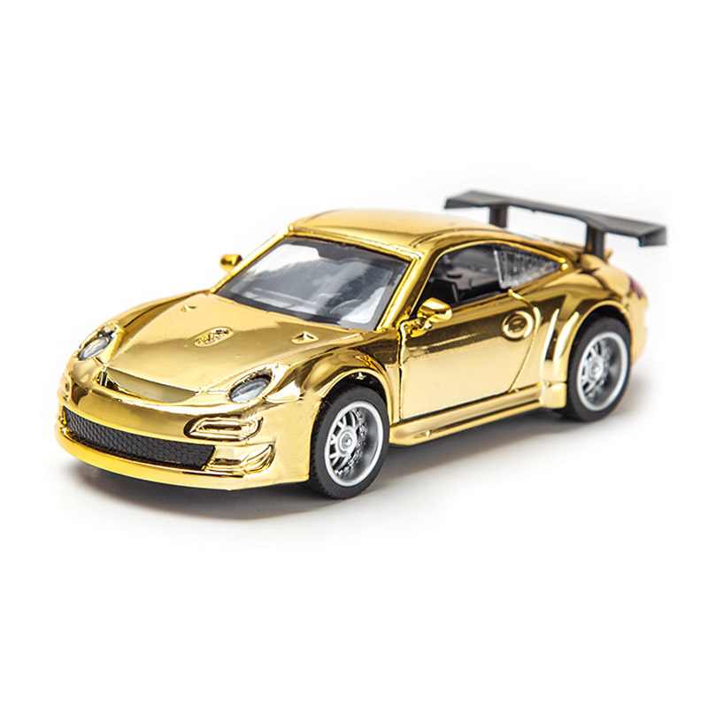 1:32 Alloy Sports Car Toy Model Gold Diecasts Off-Road Simulation Children Play Toys Open The Door Vehicles For Kids Gift CL5836