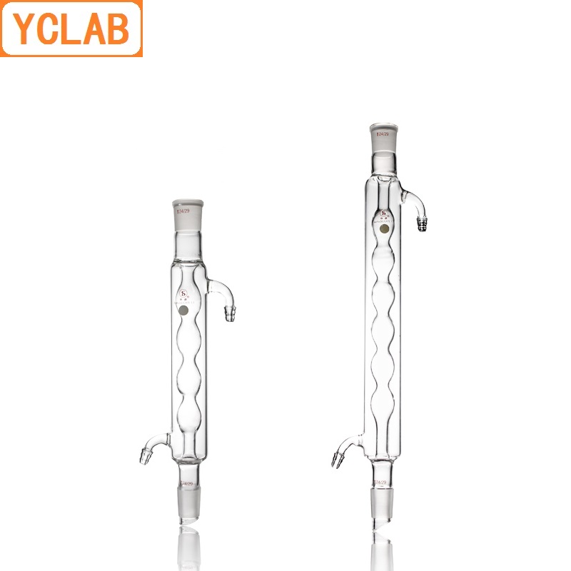 YCLAB 300mm 24/29 Condenser Pipe with Bulbed Inner Tube Standard Ground Mouth Borosilicate Glass Laboratory Chemistry Equipment