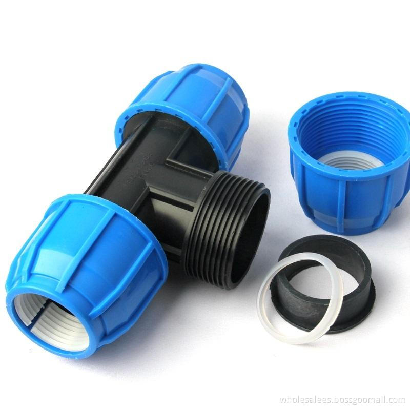 Watering Equipments 1pc 50mm 63mm PE Tee Connector Agricultural Greenhouse Irrigation System Garden Water Pipe Connectors Tube Fittings Quic