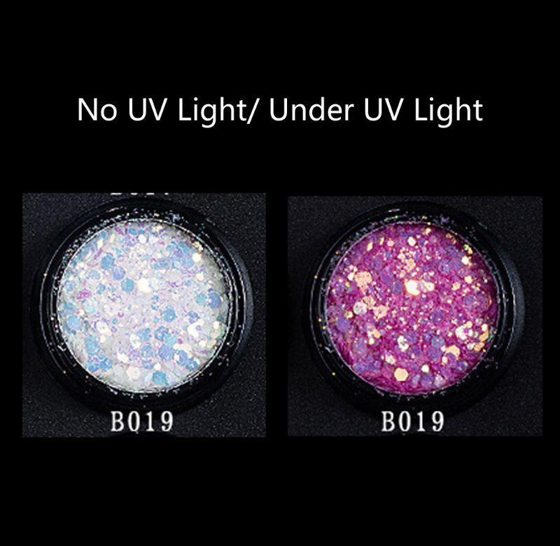 UV Color Change Mica Powder Sunlight Reactive Sequain Glitter Resin Jewelry DIY 54DC